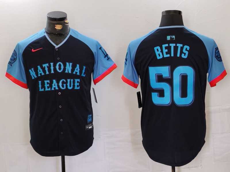 Mens Los Angeles Dodgers #50 Mookie Betts Navy 2024 All Star Limited Stitched Jersey->2024 mlb all-star->MLB Jersey